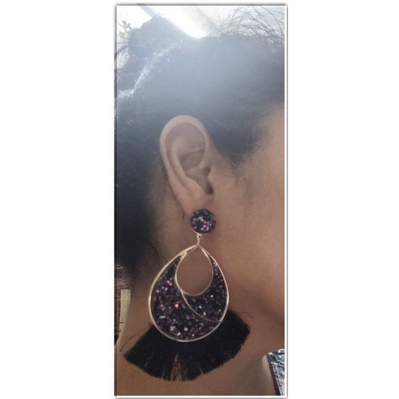 Shimmer Tassel Earrings - Picture 3 of 3